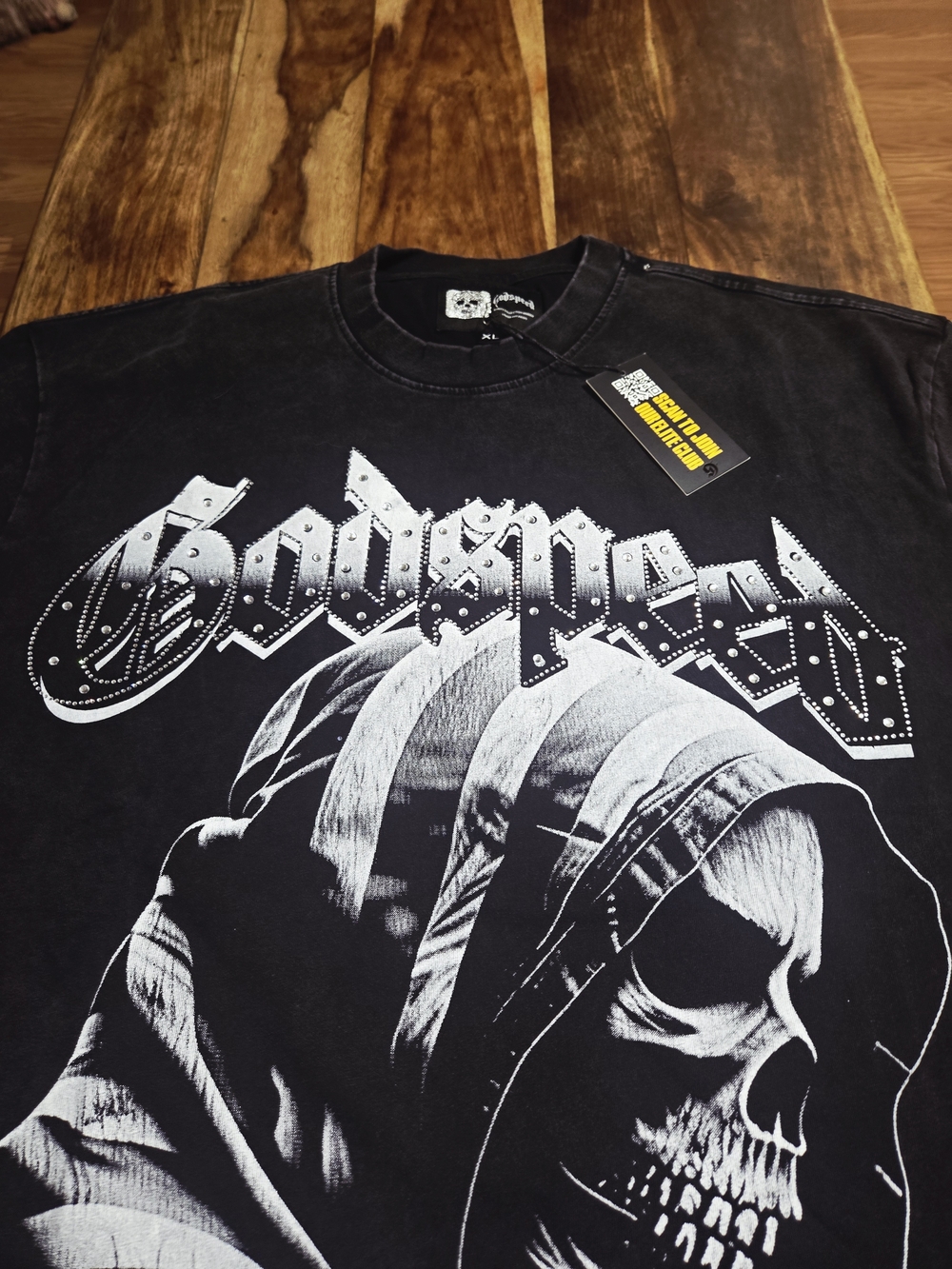 Godspeed New York "Rarity Collection MMXXIV" Men's Reaper Flag Rhinestone Tee - Picture 4 of 10